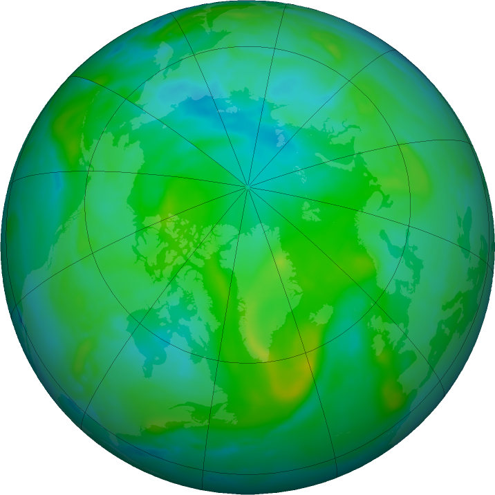 Arctic ozone map for 25 August 2019